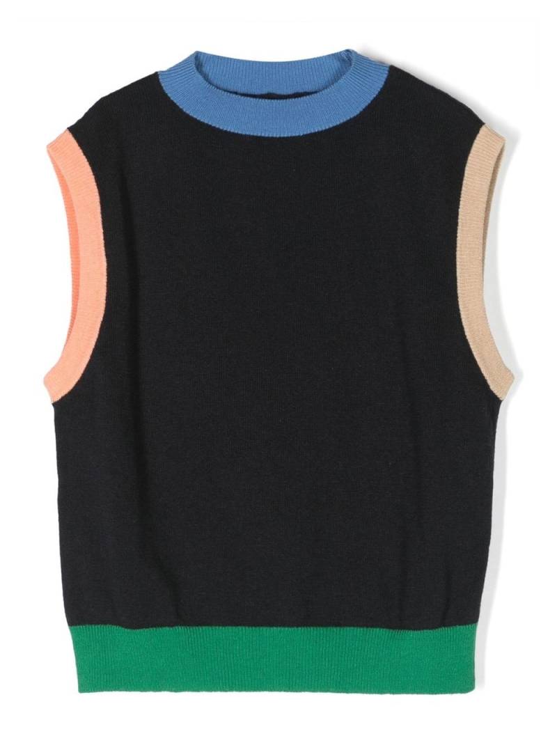 There Was One Kids colour-block knitted vest - Blue von There Was One Kids