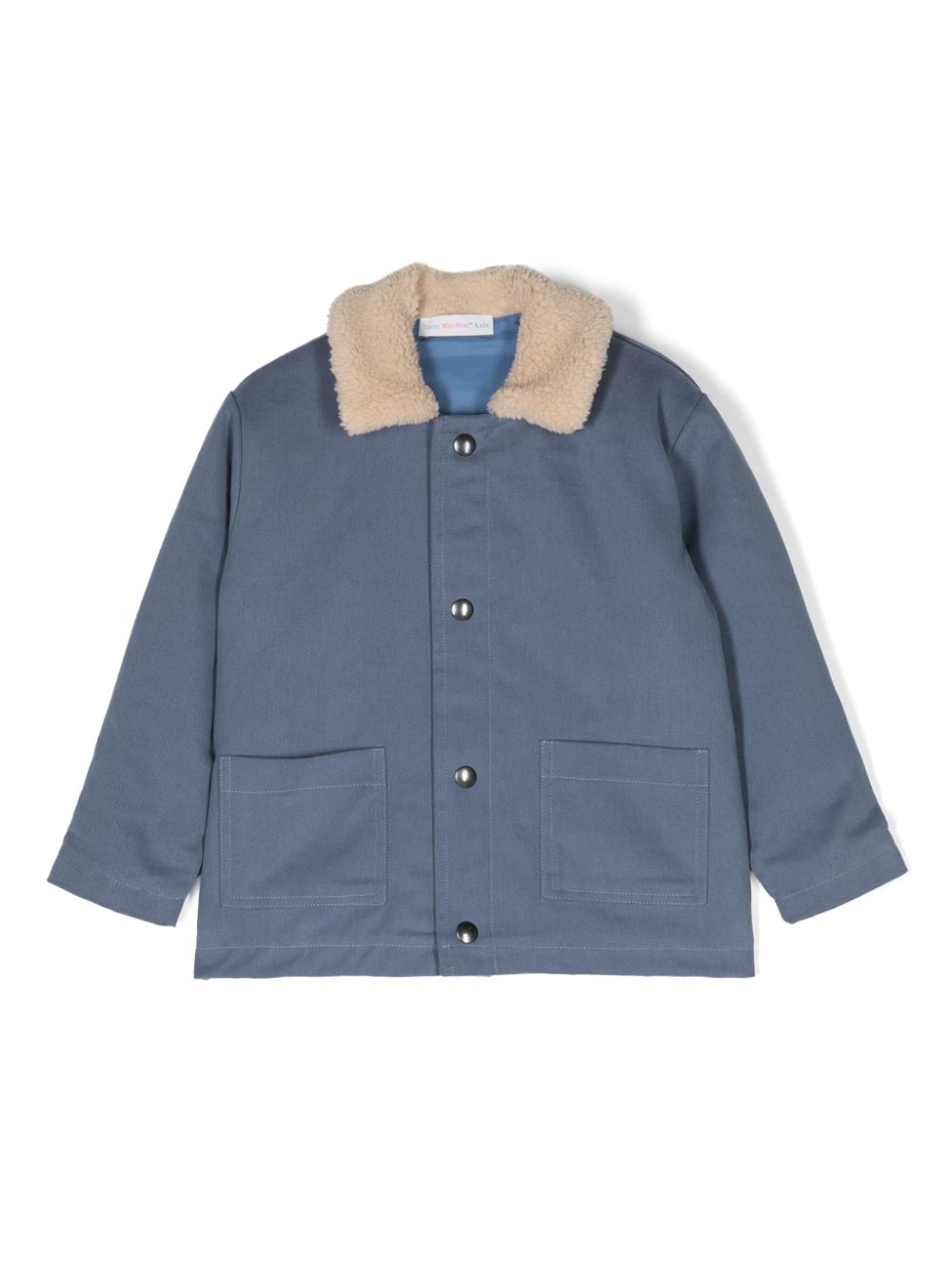 There Was One Kids faux shearling-collar padded jacket - Blue von There Was One Kids