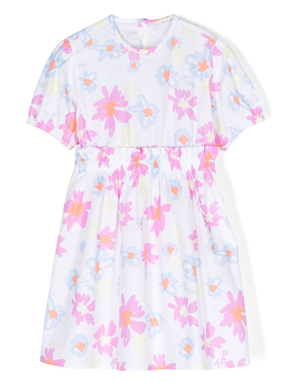 There Was One Kids floral-print cotton dress - White von There Was One Kids
