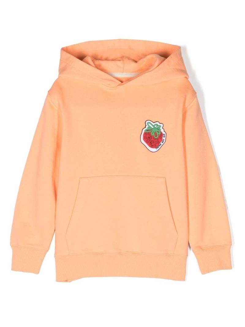 There Was One Kids logo-patch cotton hoodie - Orange von There Was One Kids