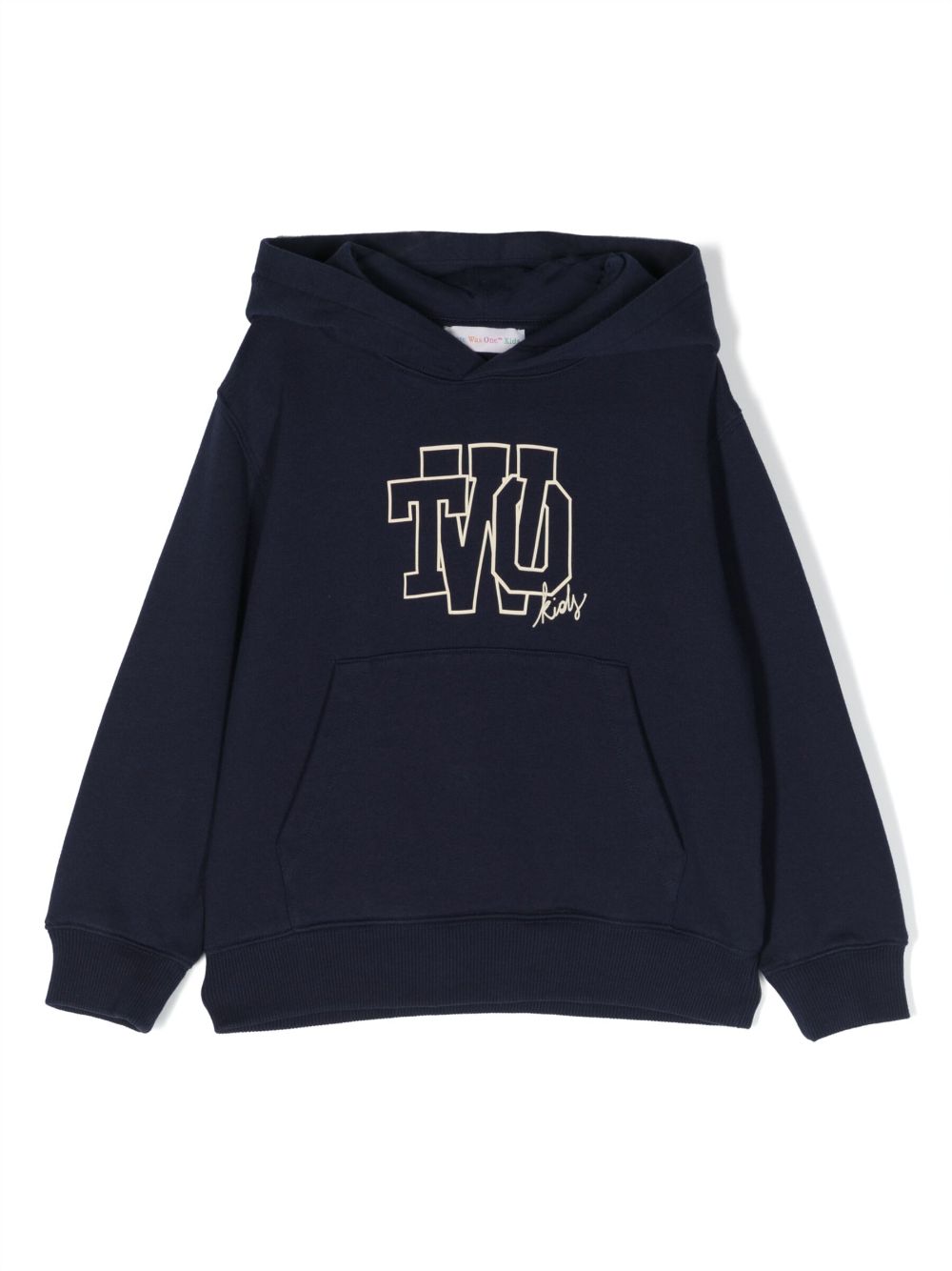 There Was One Kids logo-print cotton hoodie - Blue von There Was One Kids