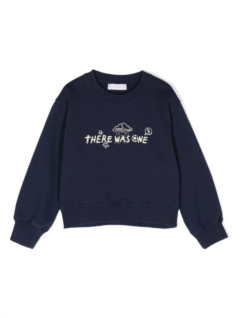 There Was One Kids logo-print cotton sweatshirt - Blue von There Was One Kids