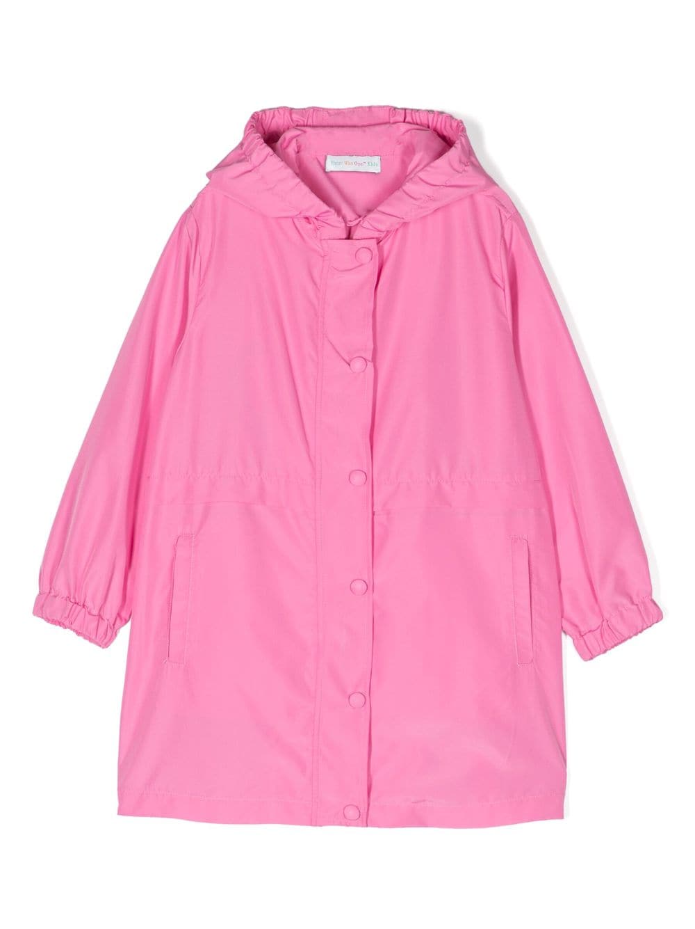 There Was One Kids logo-print hooded raincoat - Pink von There Was One Kids