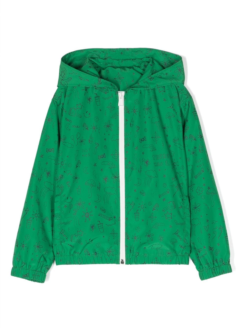 There Was One Kids sketch-print hooded rain jacket - Green von There Was One Kids