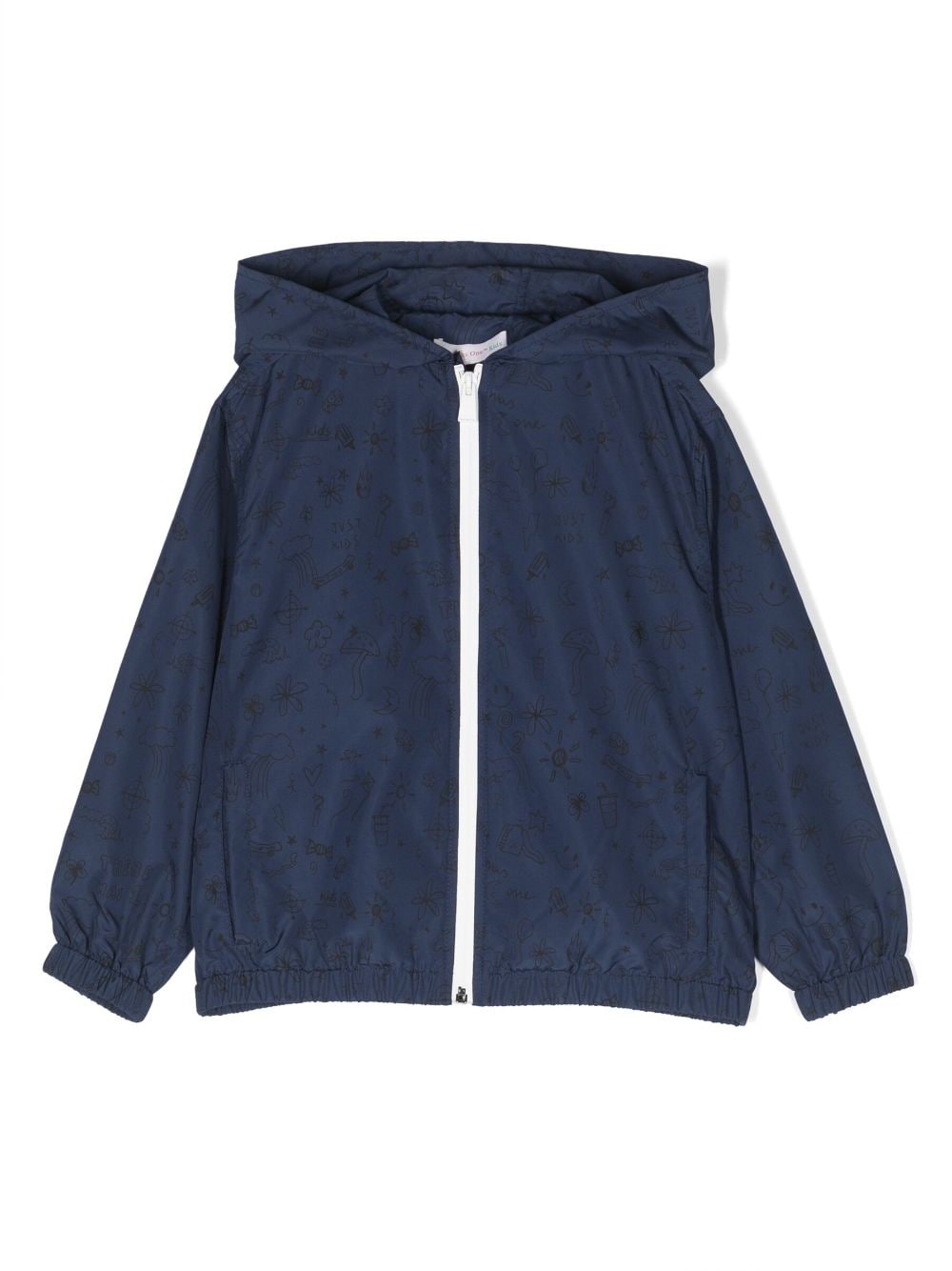 There Was One Kids sketch-print hooded rain jacket - Blue von There Was One Kids