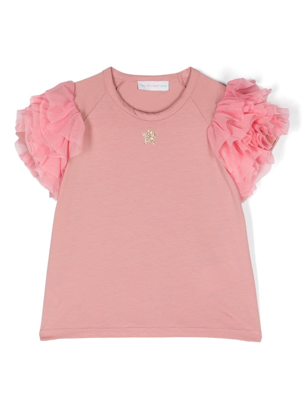 There Was One Kids star-appliqué ruffled T-shirt - Pink von There Was One Kids