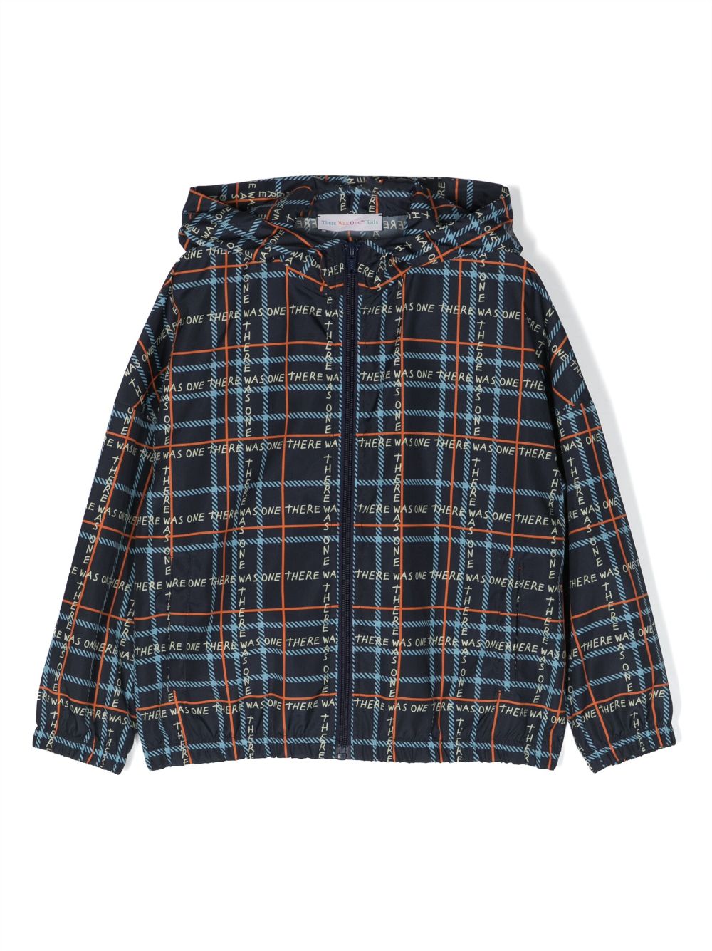 There Was One Kids tartan-print hooded rain jacket - Blue von There Was One Kids