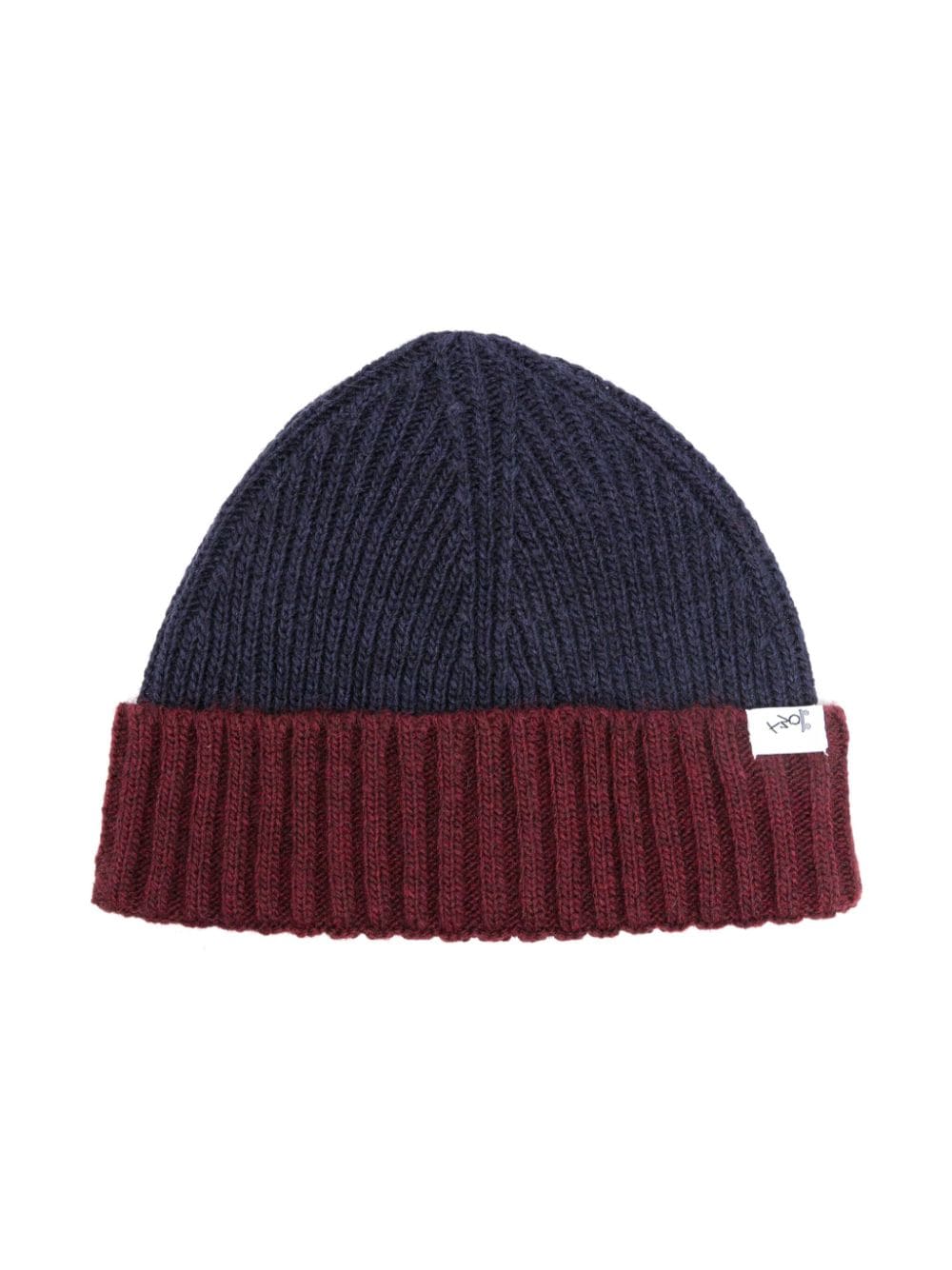 There Was One Kids two-tone ribbed-knit beanie - Blue von There Was One Kids