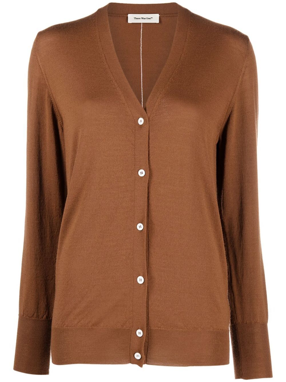 There Was One V-neck fine-knit cardigan - Brown von There Was One