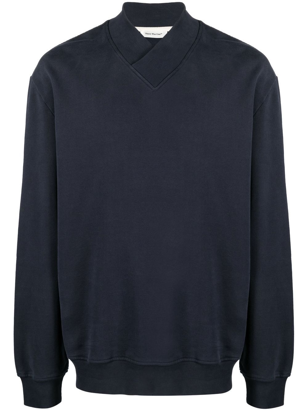 There Was One V-neck organic cotton sweatshirt - Blue von There Was One