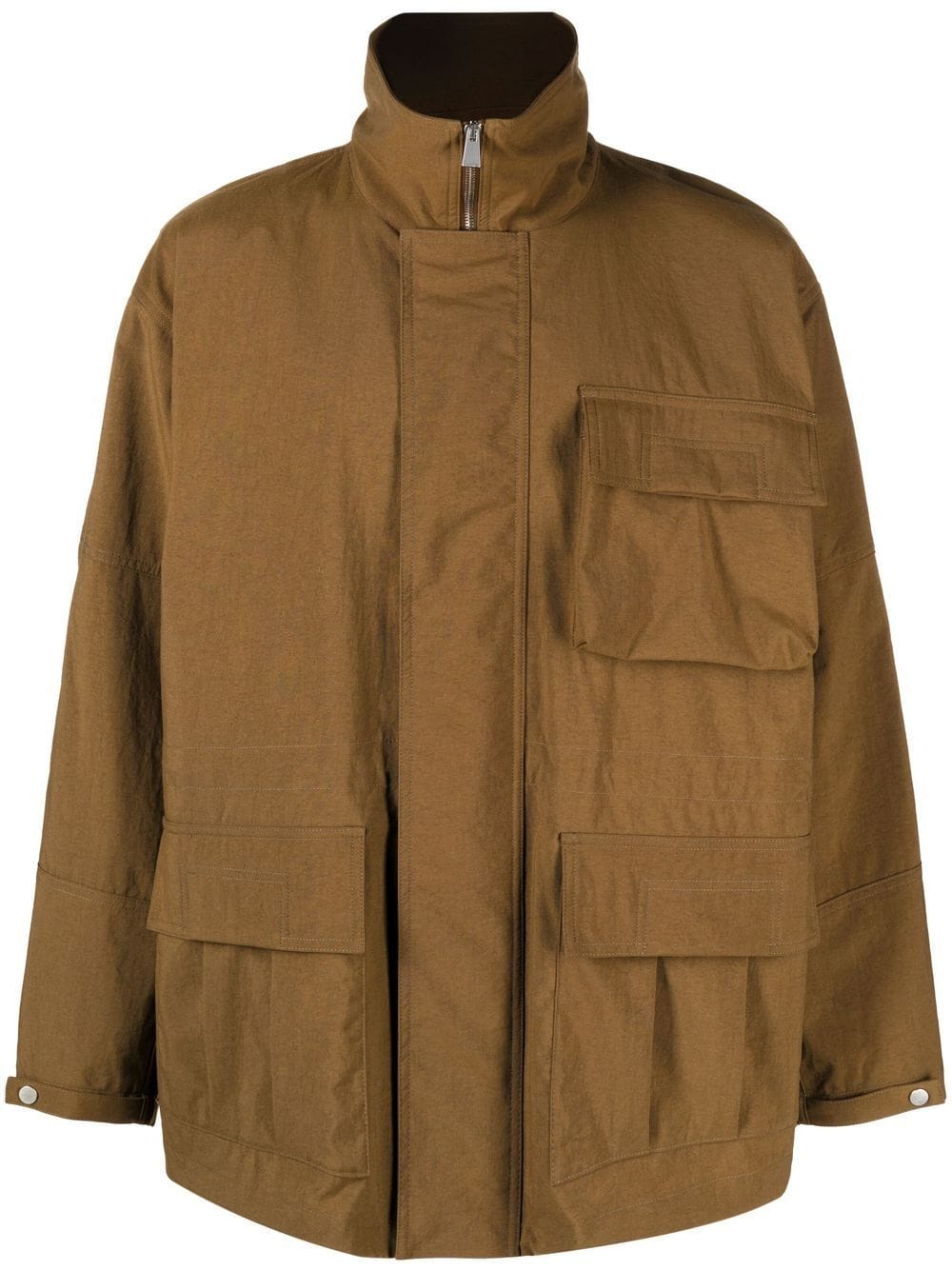 There Was One cargo-pockets high-neck parka jacket - Brown von There Was One