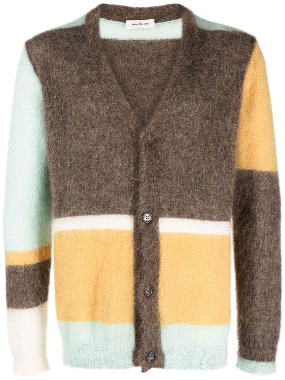 There Was One colour-block V-neck cardigan - Brown von There Was One