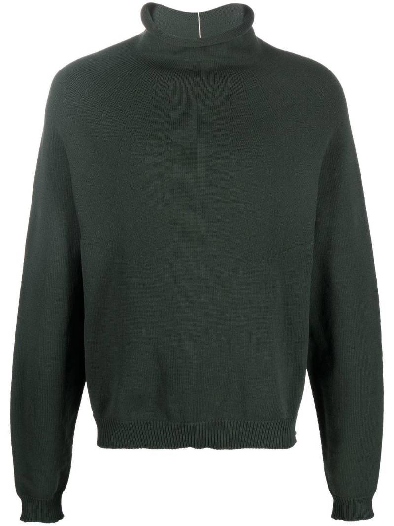 There Was One fisherman-knit mock-neck jumper - Green von There Was One