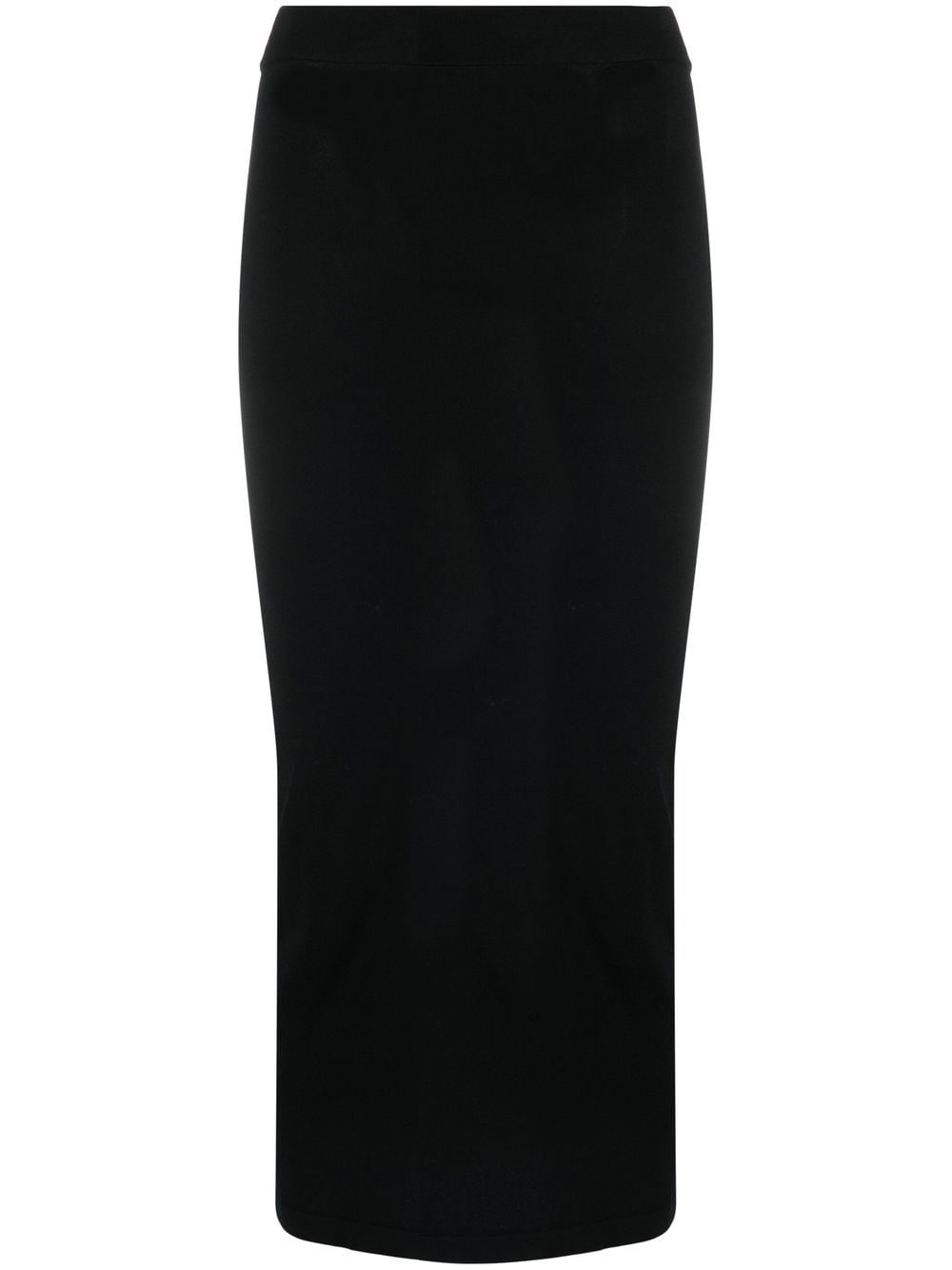 There Was One contrasting-trim knitted midi skirt - Black von There Was One