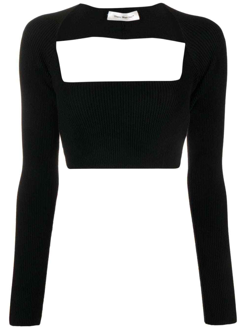 There Was One cut-out knitted cropped top - Black von There Was One