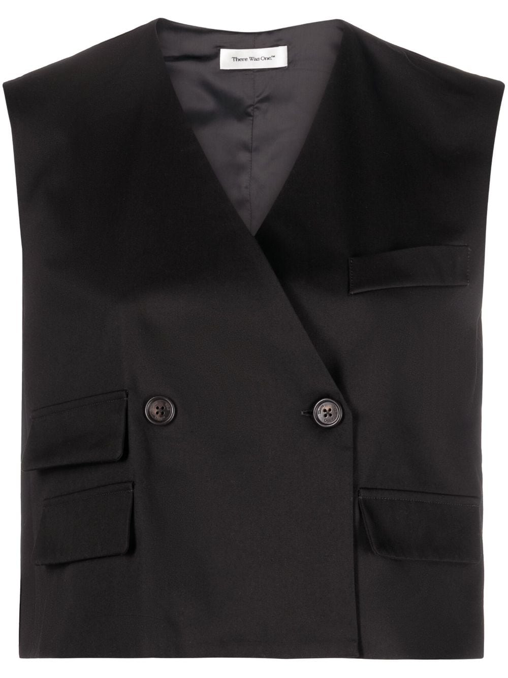 There Was One double-breasted cotton waistcoat - Black von There Was One