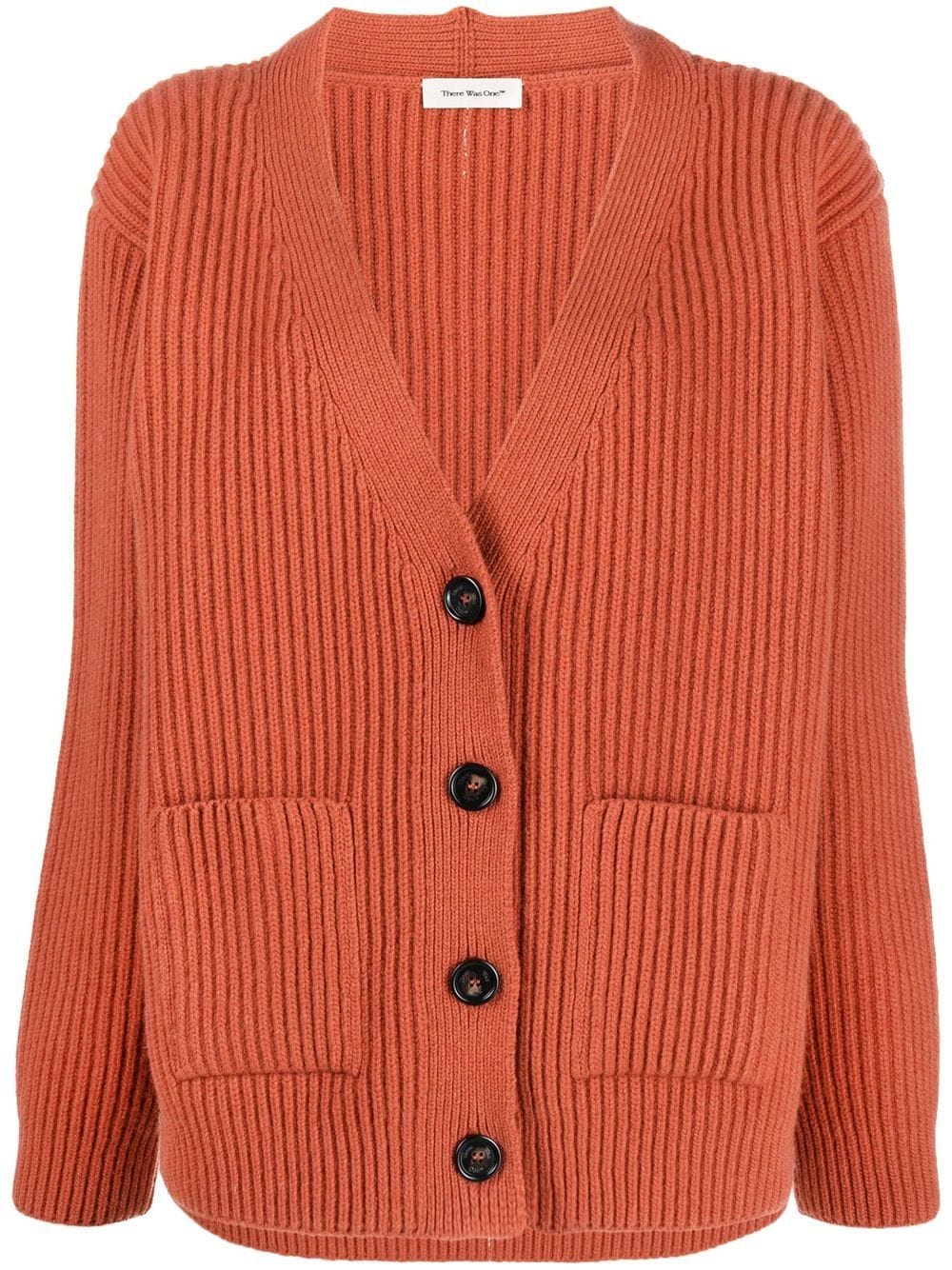 There Was One V-neck ribbed cardigan - Orange von There Was One