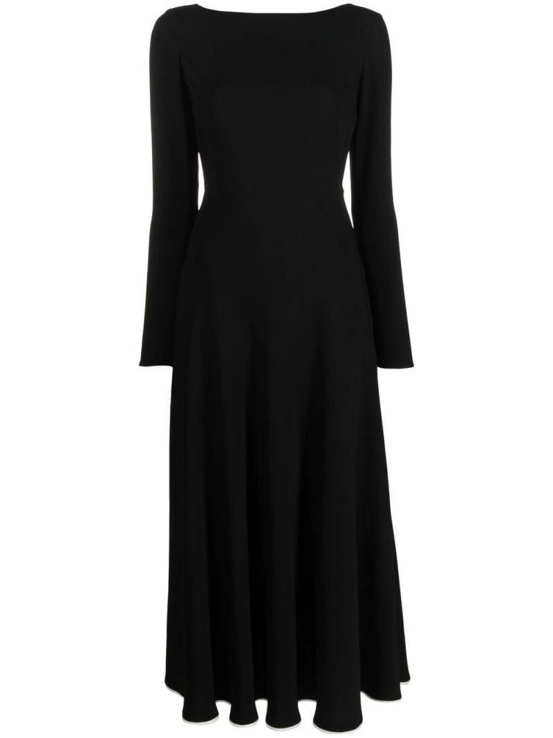 There Was One flared long-sleeved midi dress - Black von There Was One