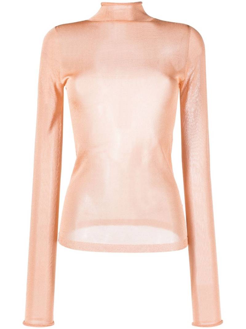 There Was One glittery lurex long-sleeve top - Orange von There Was One