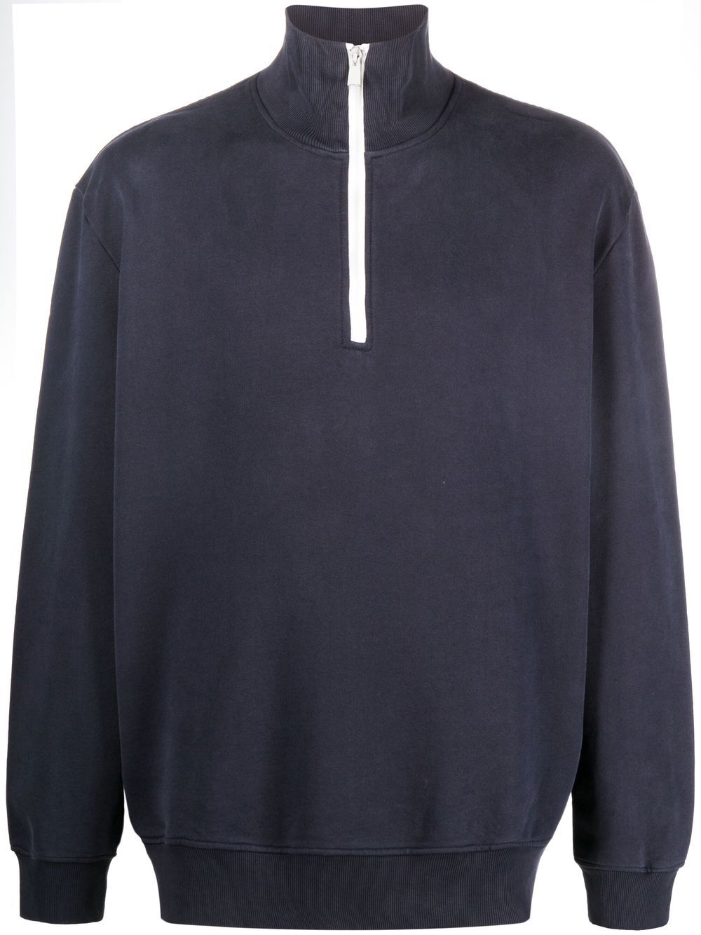 There Was One half-zip organic cotton sweatshirt - Blue von There Was One