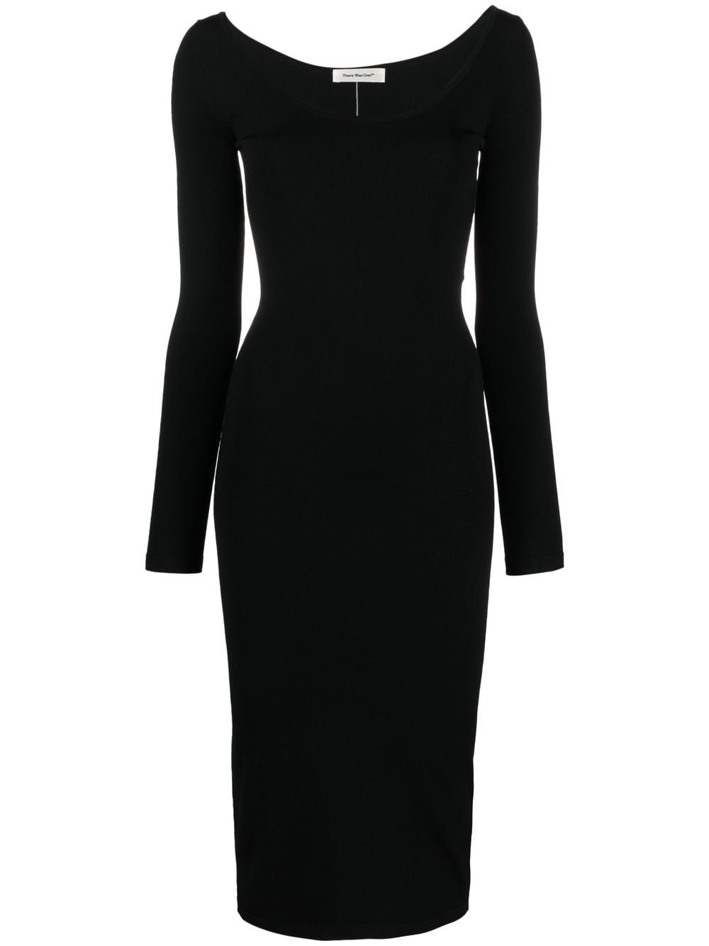 There Was One long-sleeved knitted midi dress - Black von There Was One