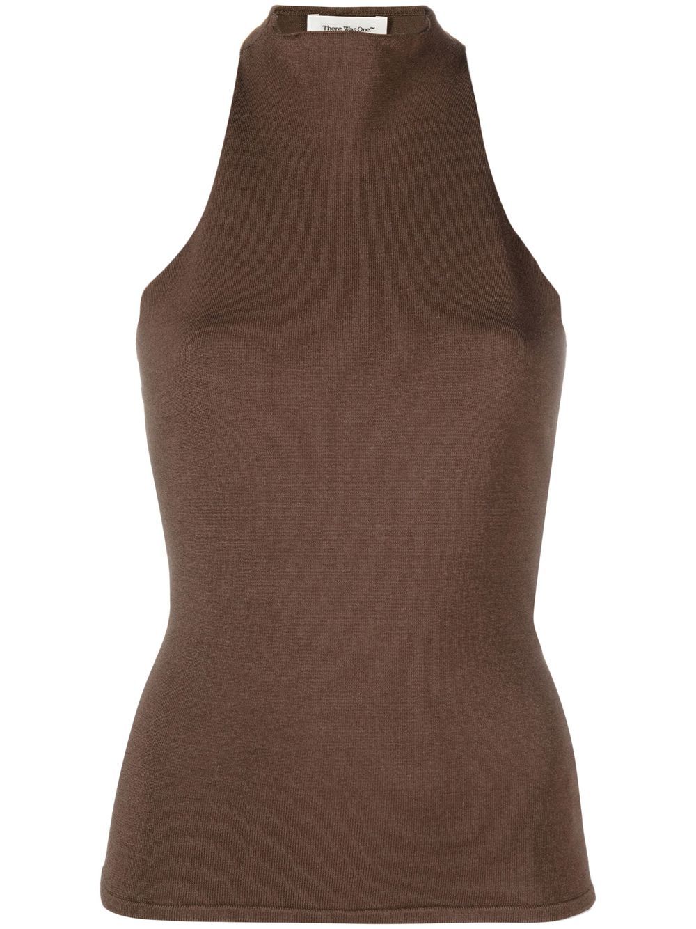 There Was One mock-neck open-back knitted top - Brown von There Was One