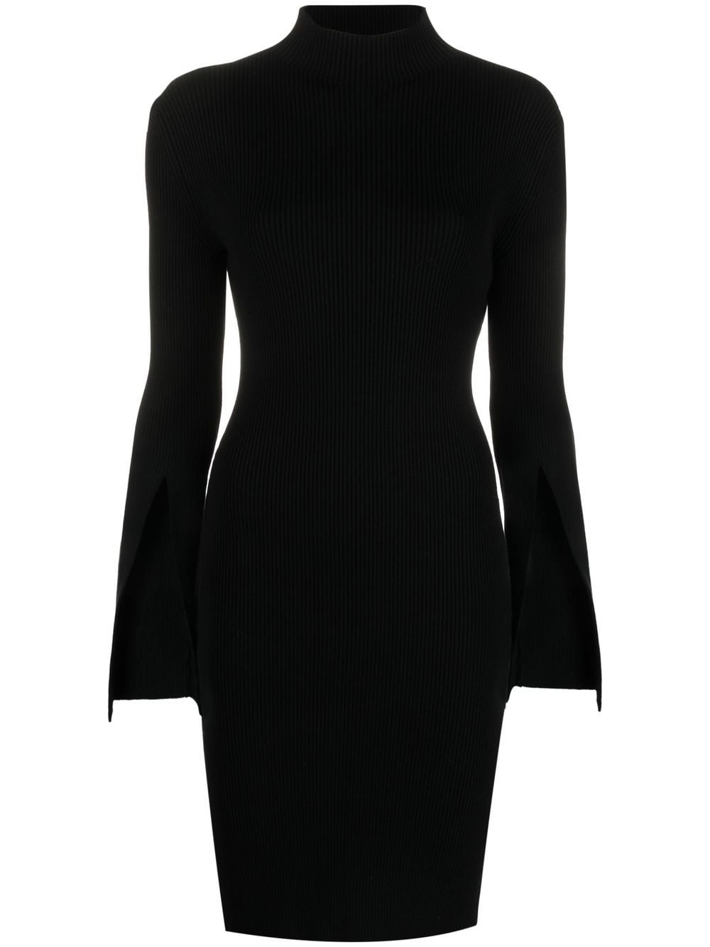 There Was One mock-neck ribbed dress - Black von There Was One