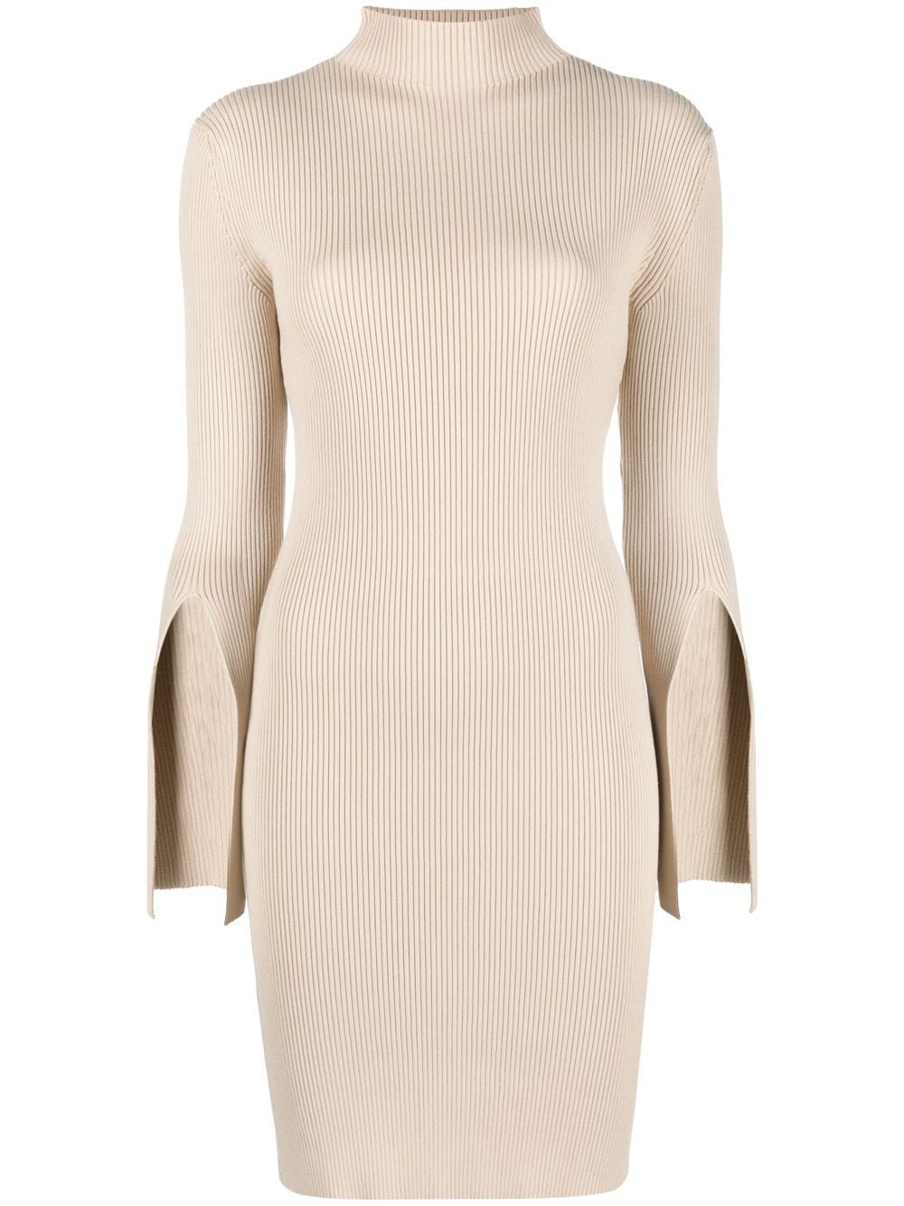 There Was One mock-neck ribbed dress - Neutrals von There Was One