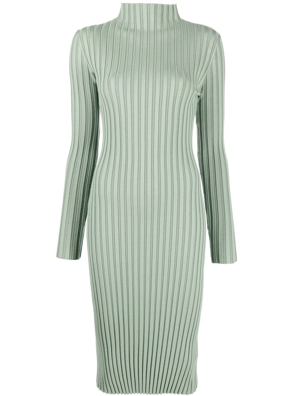 There Was One mock-neck ribbed-knit dress - Green von There Was One