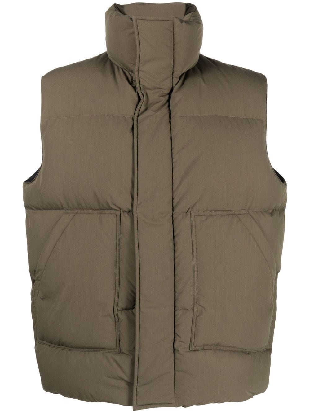 There Was One zip-up logo-print puffer vest - Green von There Was One