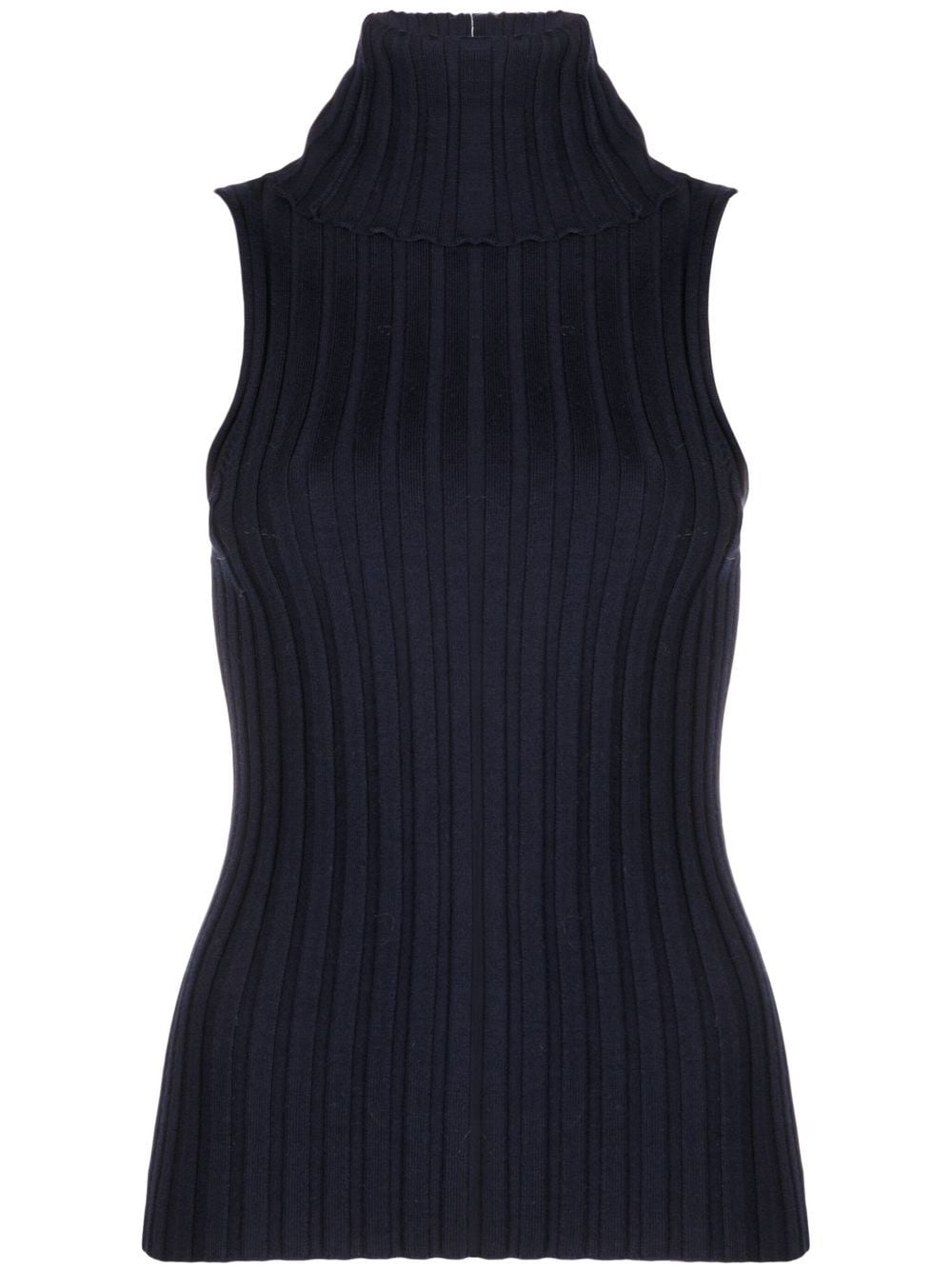 There Was One roll-neck sleeveless ribbed-knit top - Blue von There Was One