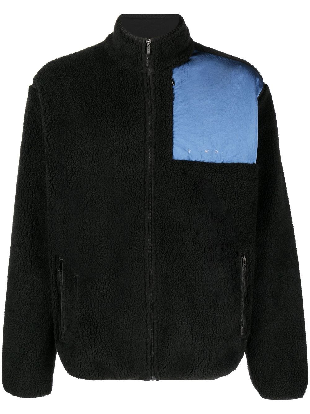 There Was One chest-pocket sherpa track jacket - Black von There Was One