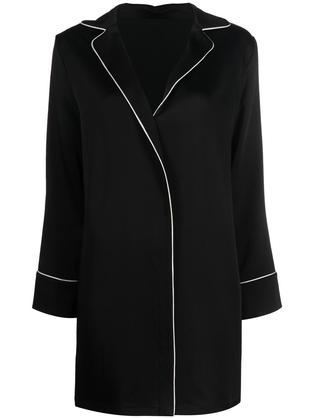 There Was One long-sleeve satin shirtdress - Black von There Was One