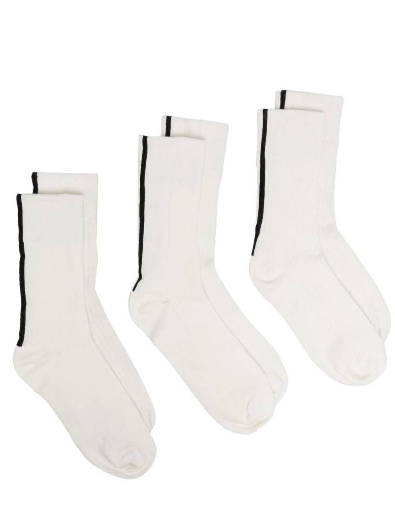 There Was One three-pack stripe-detail socks - Neutrals von There Was One