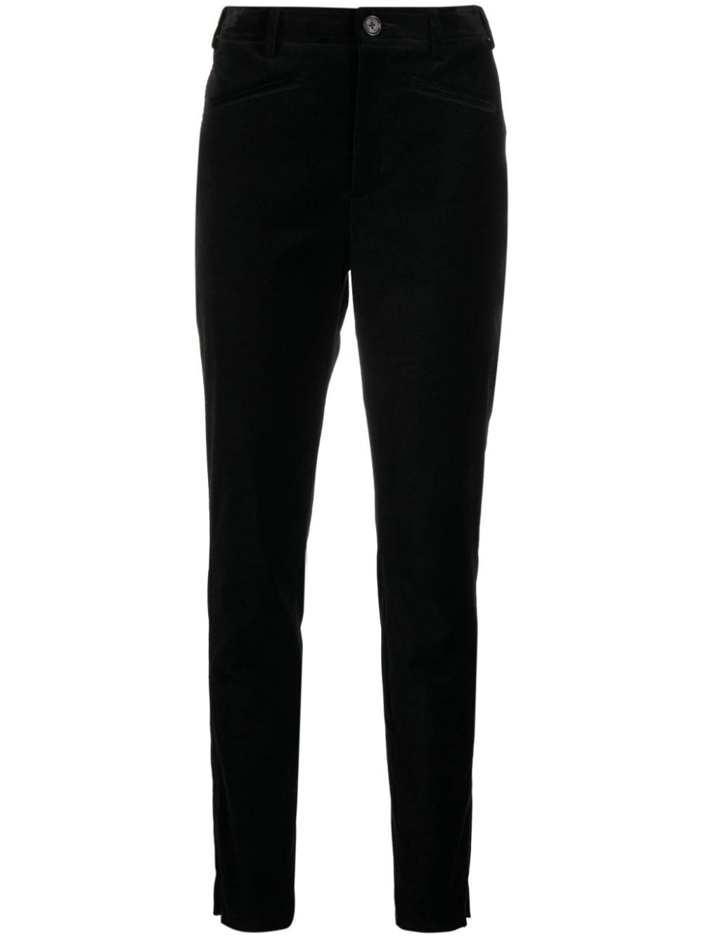 There Was One velvet-finish cotton blend trousers - Black von There Was One
