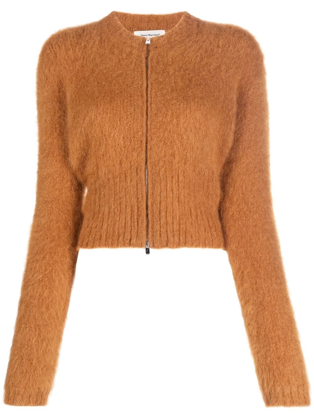 There Was One zip-up cropped cardigan - Brown von There Was One