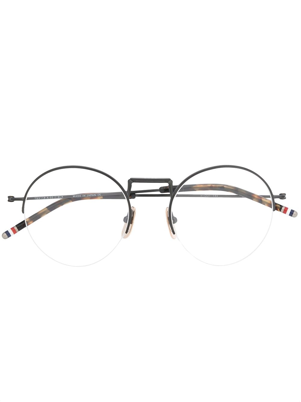 Thom Browne Eyewear round frame glasses - Black von Thom Browne Eyewear