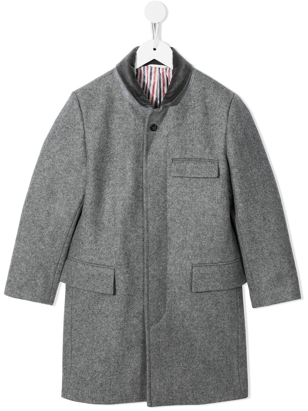 Thom Browne Kids Chesterfield Melton wool coat - Grey von Thom Browne Kids