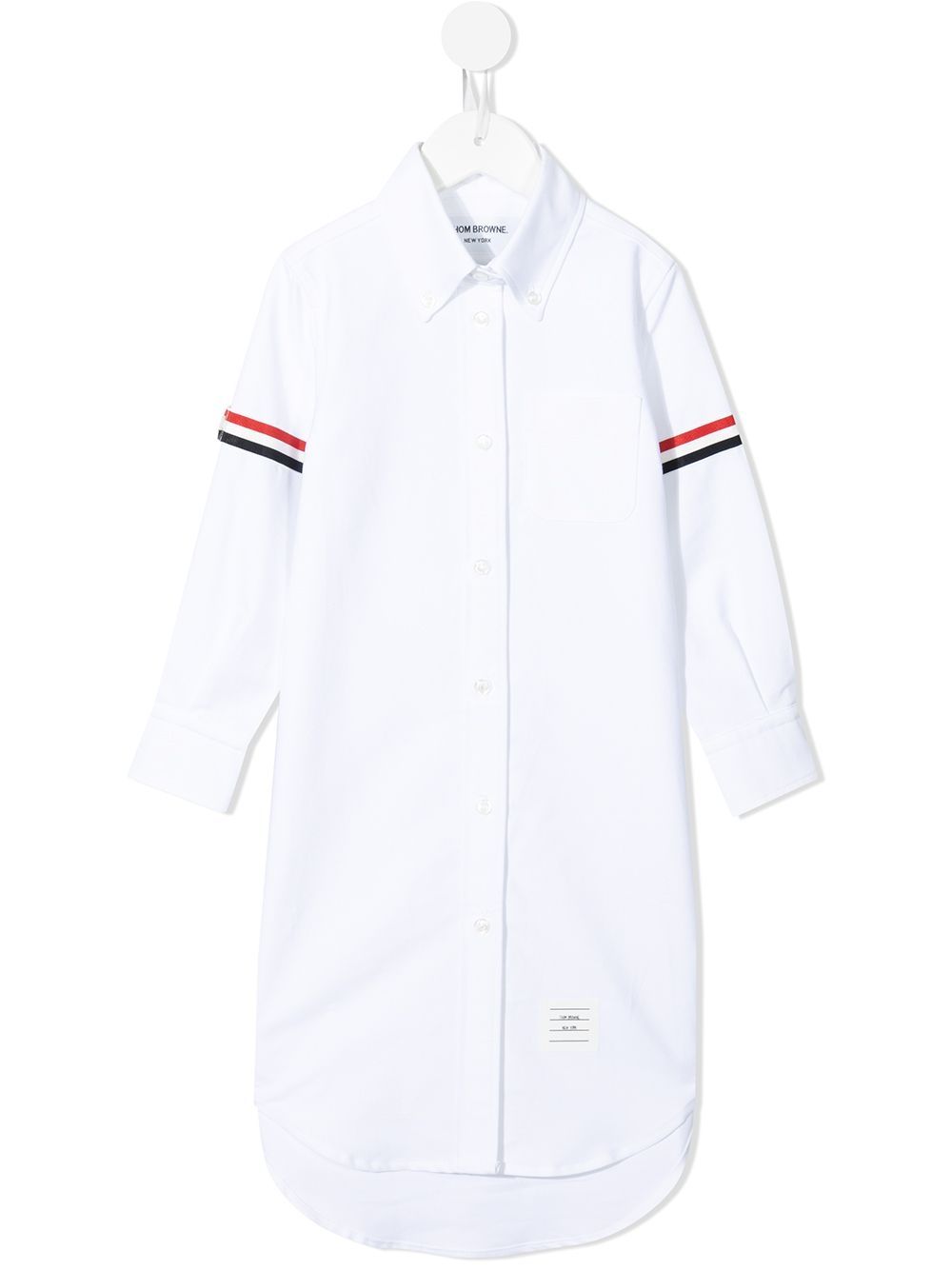 Thom Browne Kids Oxford grosgrain armband shirtdress - White von Thom Browne Kids