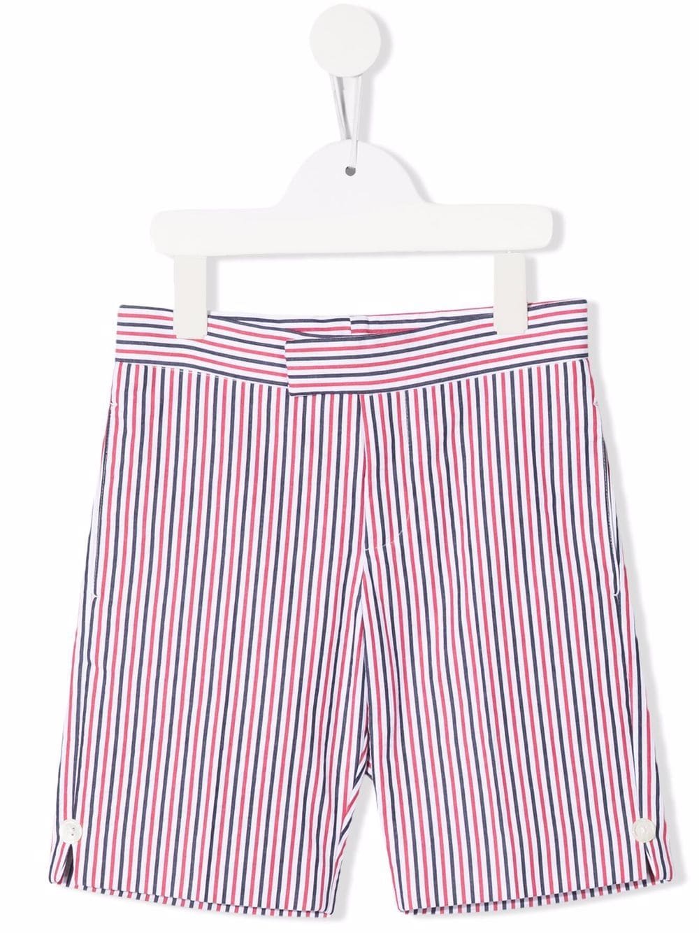 Thom Browne Kids RWB stripe cotton shorts - Red von Thom Browne Kids