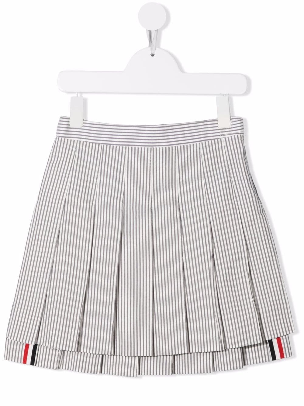 Thom Browne Kids RWB stripe-detail box-pleat skirt - Grey von Thom Browne Kids