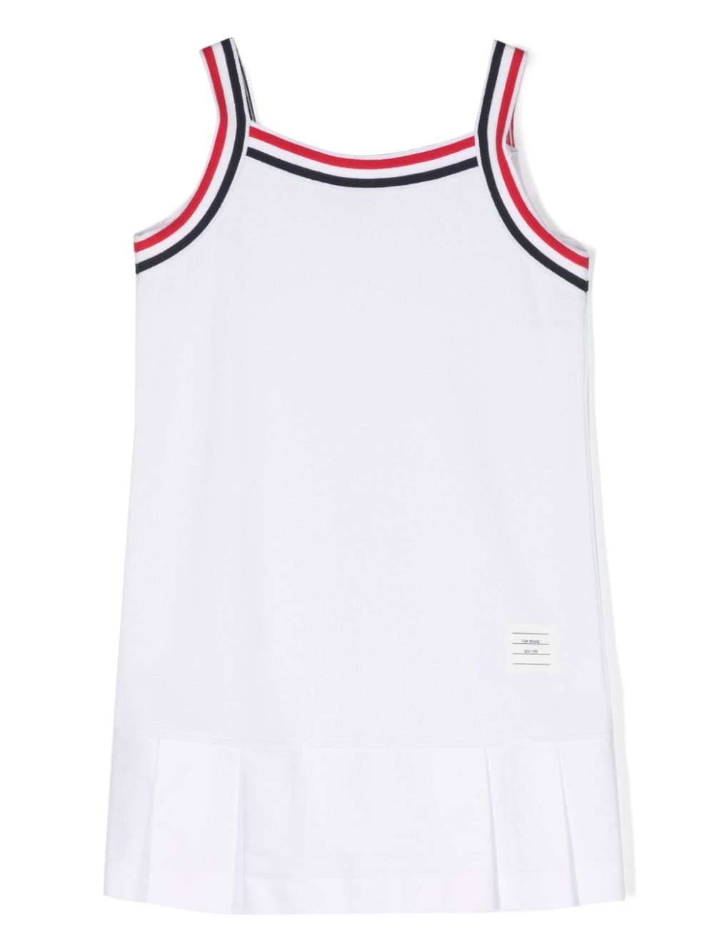 Thom Browne Kids RWB-stripe pleated minidress - White von Thom Browne Kids