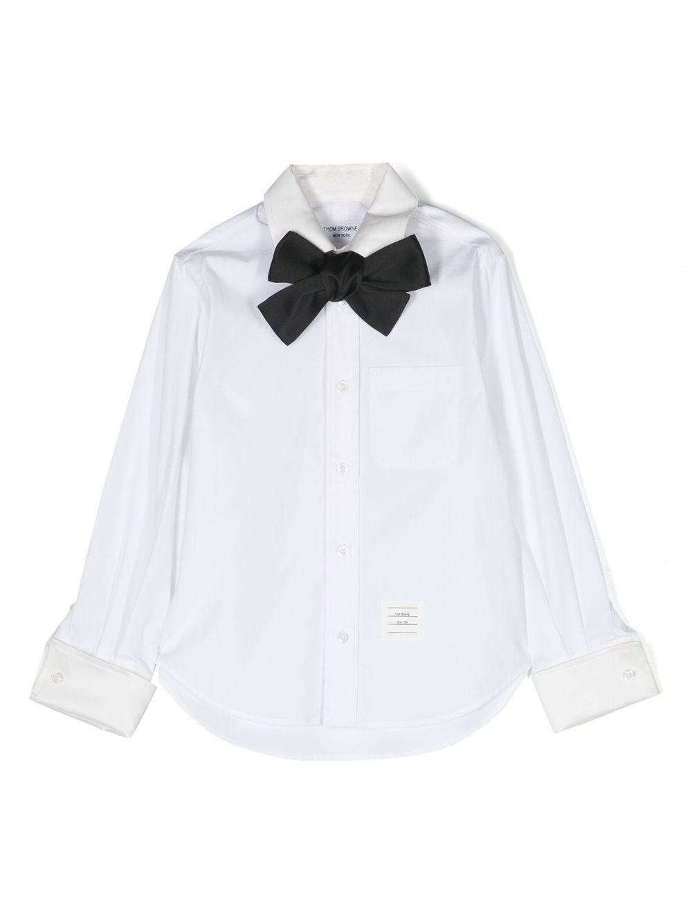 Thom Browne Kids bow-detail long-sleeve shirt - White von Thom Browne Kids