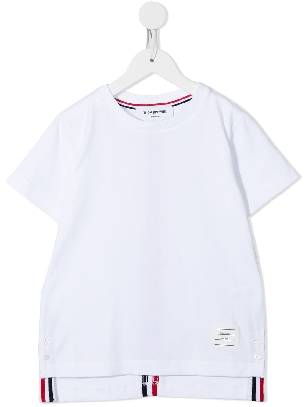 Thom Browne Kids center back stripe short-sleeve T-shirt - White von Thom Browne Kids