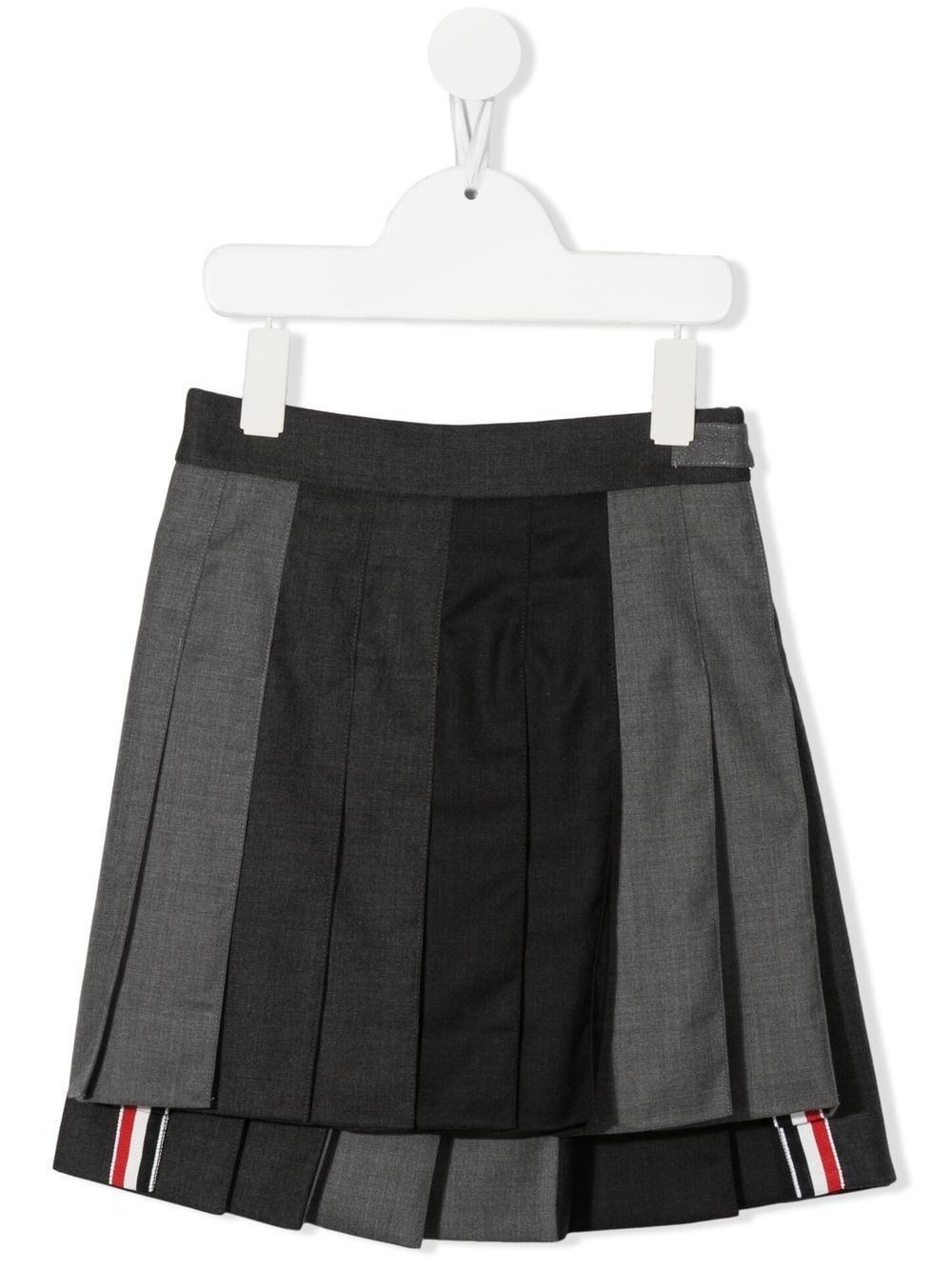 Thom Browne Kids colour-block pleated skirt - Grey von Thom Browne Kids