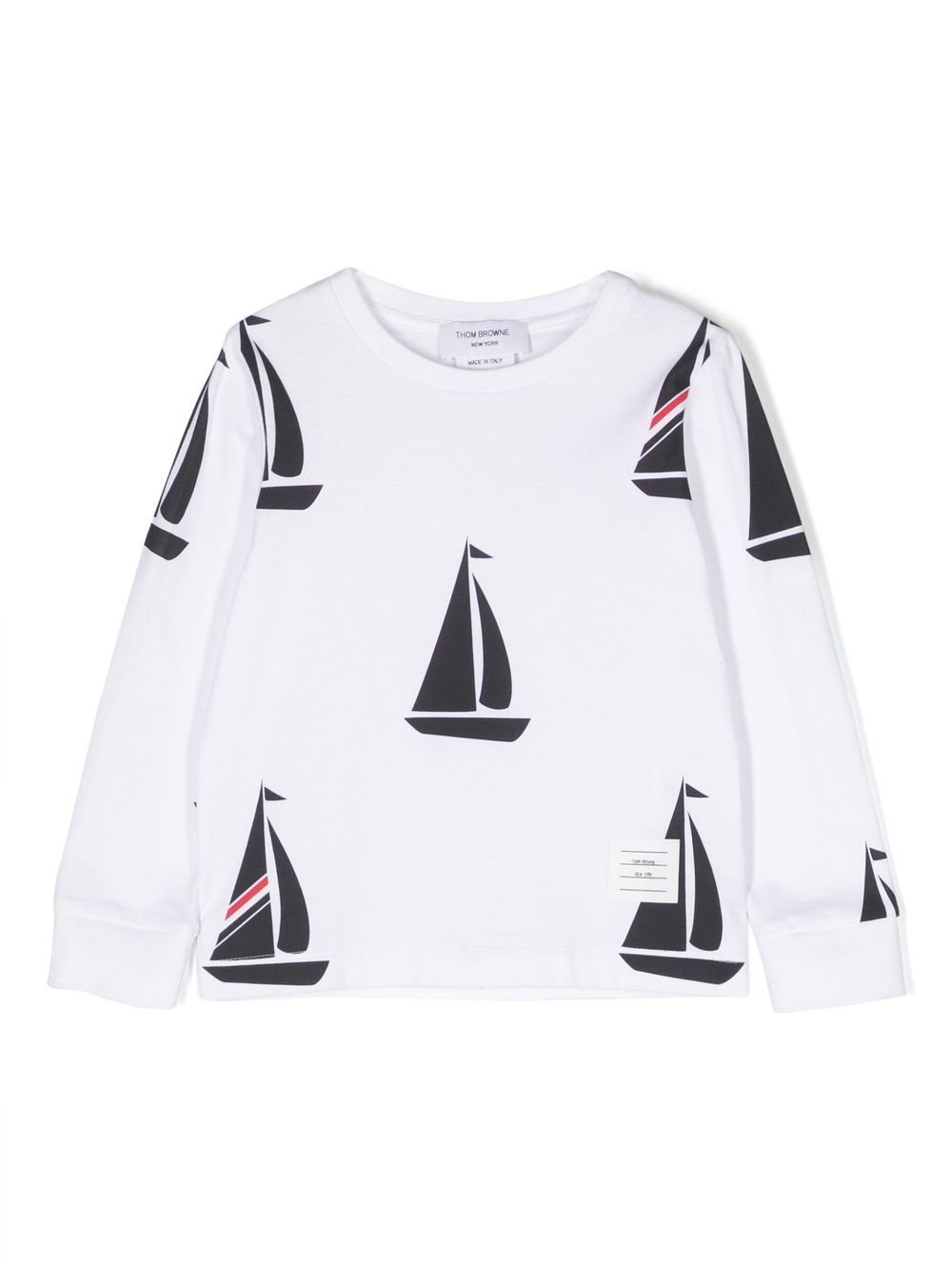 Thom Browne Kids graphic-print jersey sweater - White von Thom Browne Kids