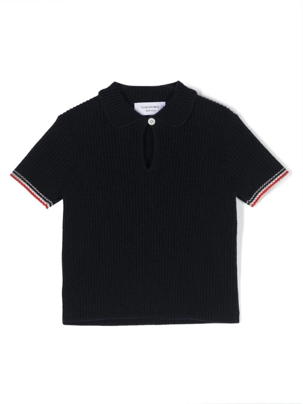 Thom Browne Kids knitted wool-blend polo shirt - Blue von Thom Browne Kids