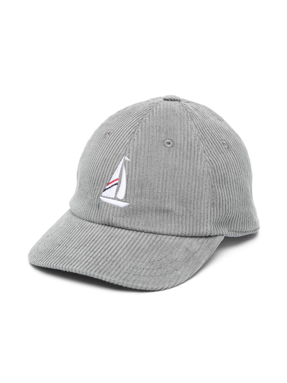 Thom Browne Kids logo-embroidered cotton cap - Grey von Thom Browne Kids