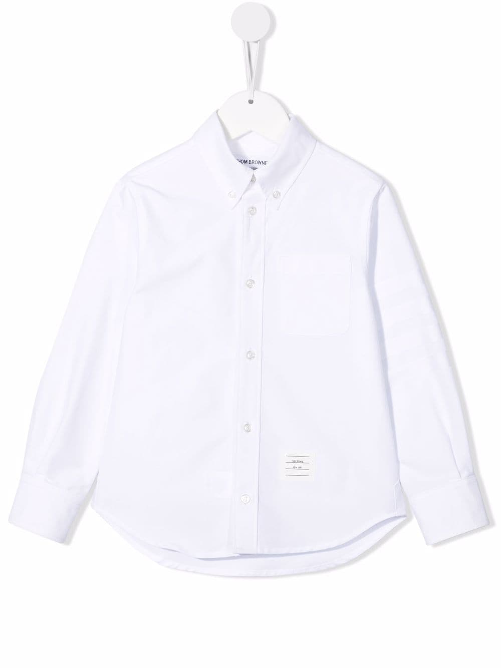 Thom Browne Kids logo-tag cotton shirt - White von Thom Browne Kids