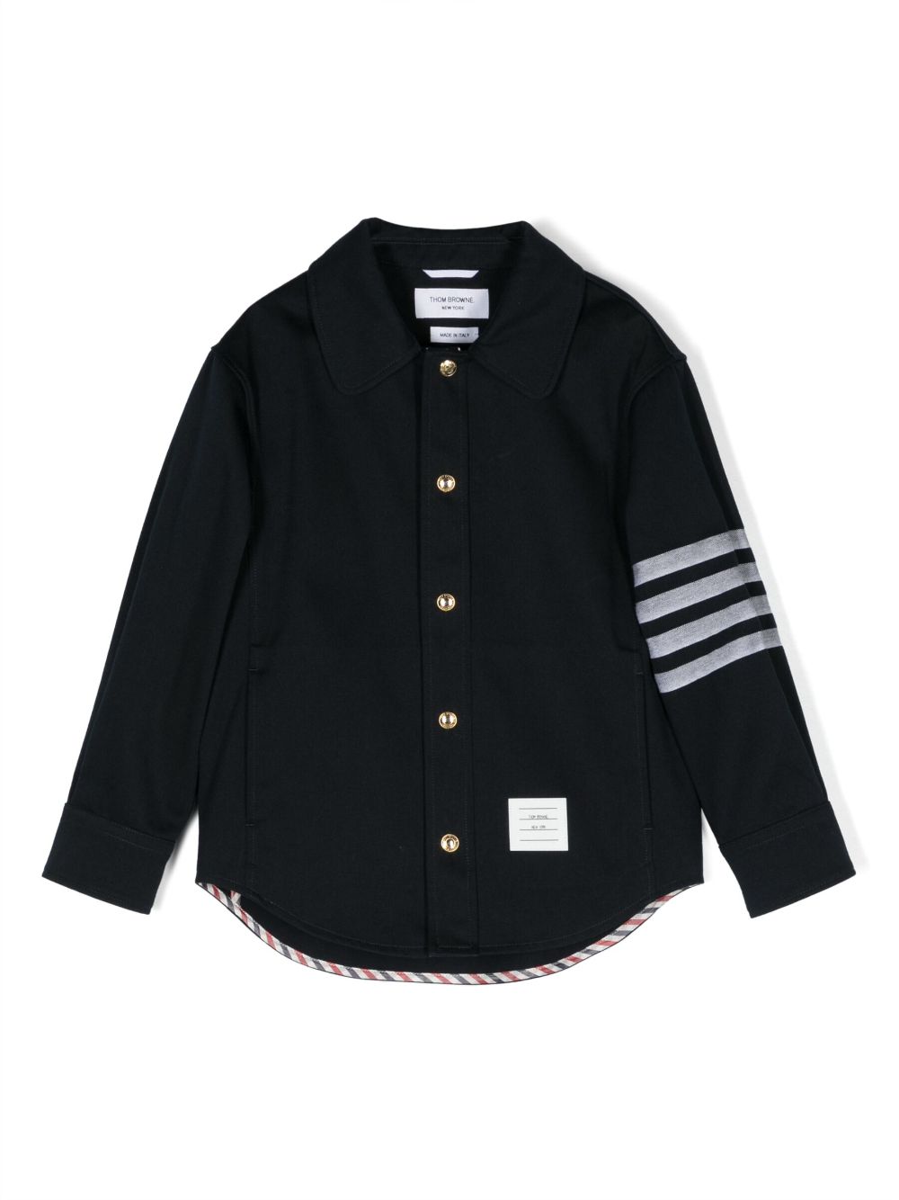 Thom Browne Kids long-sleeve cotton shirt jacket - Blue von Thom Browne Kids